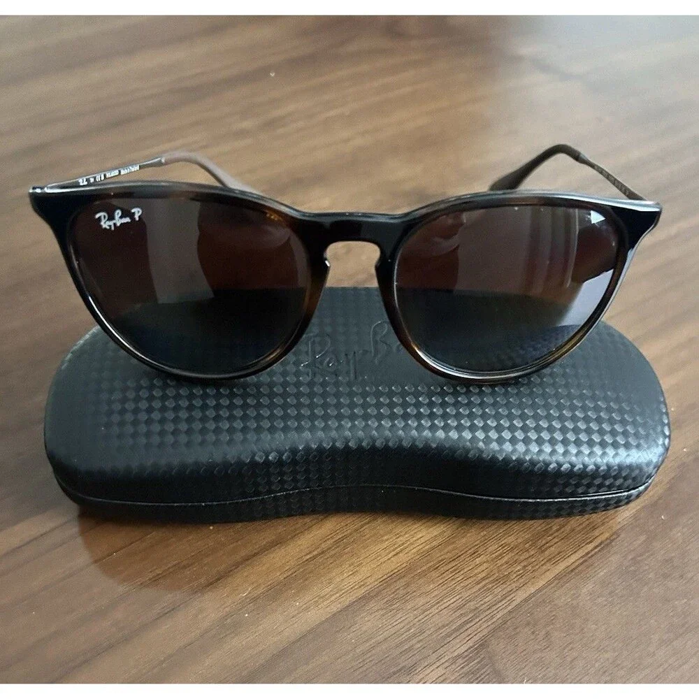 Ray-Ban Erika RB4171 Polarized Round Tortoise Brown Sunglasses Size 54-18 used